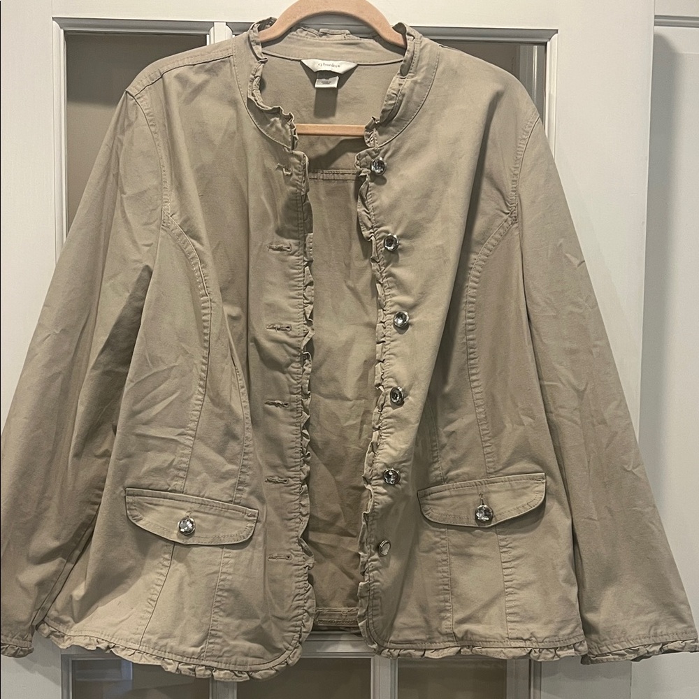 CJ Banks Khaki Utility Jacket Stunning Buttons